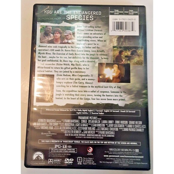 Congo DVD Action/Adventure Laura Linney Dylan Walsh Great Special Effects 1995 - Picture 2 of 5